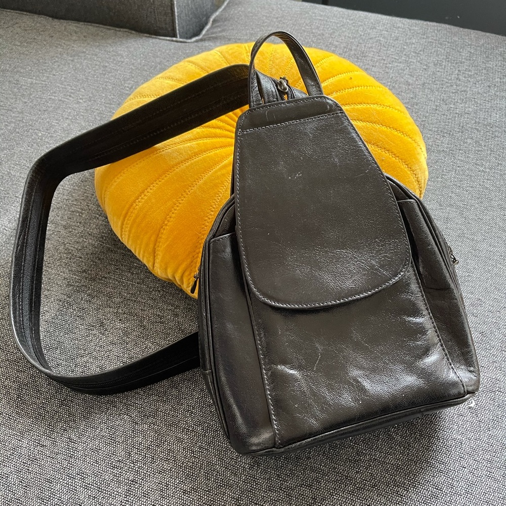 Leather Mini Sling Backpack